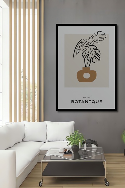 Teona Ahşap Ahşap Boho Bohemian Linear Çizgisel Modern Soyut Art Tablo Çerçev...