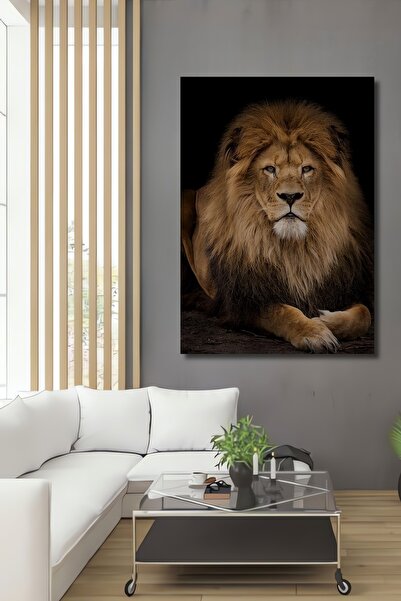 Teona Ahşap Dekoratif Dikey Aslan Ve Çocuk Duvar Tablo Ahşap Dikdörtgen Tablo