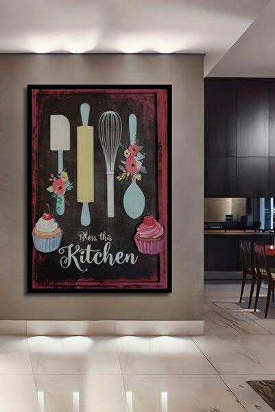 Teona Ahşap Dekoratif Ahşap Mutfak 3d Kabartma Efektli Pano Tablo Çerçeve Gör...