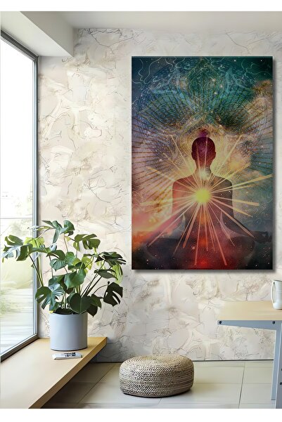 Teona Ahşap Dekoratif Dikey Kozmik Ruh Spiritual Modern Sanat Duvar Tablo Ahş...