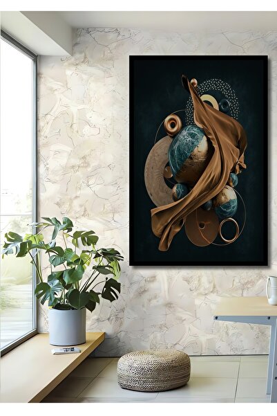 Teona Ahşap 3 Boyutlu Tropikal Doğa Manzara Temalı Ahşap Tablo Çerçeve Görünü...