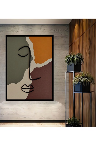 Teona Ahşap Dekoratif Ahşap 3 Boyutlu Tablo Çerçeve Görünümlü Dikey Duvar Dek...