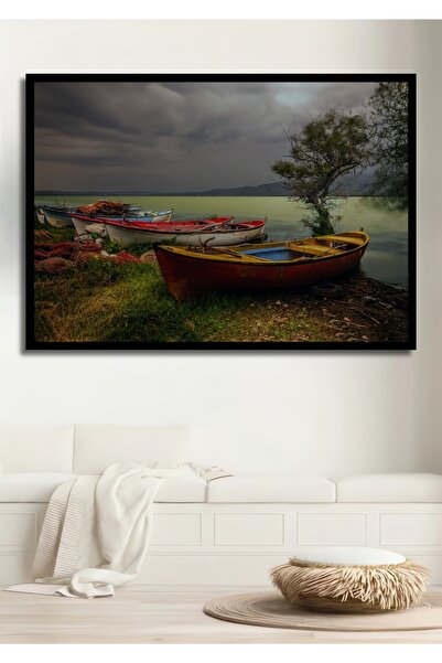 Teona Ahşap Dekoratif Yatay Tekne Ve Deniz Duvar Tablo Ahşap Dikdörtgen Tablo