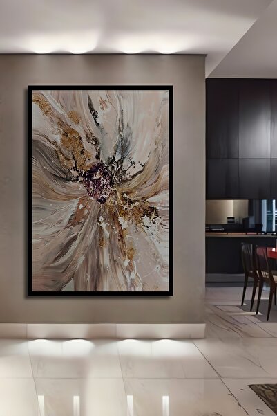 Teona Ahşap Dekoratif Pembe Soyut Ahşap Tablo Çerçeve Görünümlü Dikey Duvar D...