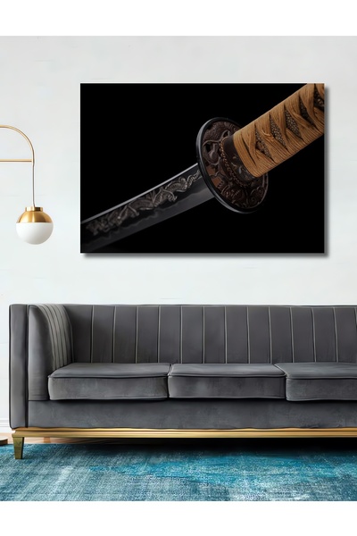 Teona Ahşap Dekoratif Ahşap Tablo, Katana Poster Samurai 3 Boyutlu Şık Yatay ...