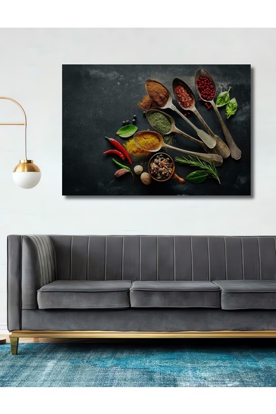 Teona Ahşap Dekoratif Ahşap Tablo Baharat, Mutfak Baharatlar Yemek 3 Boyutlu ...