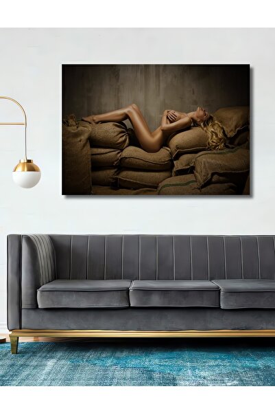 Teona Ahşap Dekoratif Nü Ahşap Tablo Şık Yatay Duvar Dekorasyon Tablosu