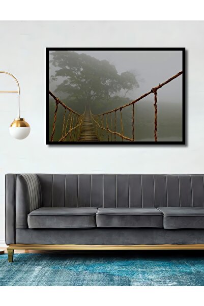 Teona Ahşap Dekoratif Asma Köprü Ahşap Tablo Şık Yatay Duvar Dekorasyon Tablosu