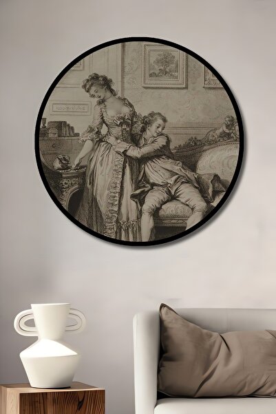 Teona Ahşap Dekoratif Modern Sanat Rönesans Duvar Tablo Ahşap Yuvarlak Tablo