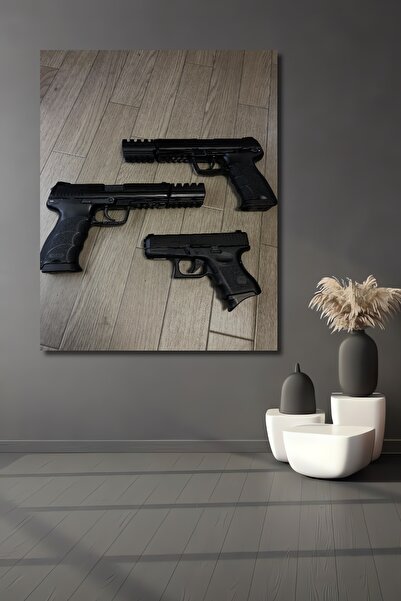Teona Ahşap Dekoratif Dikey Silahlar Duvar Tablo Ahşap Dikdörtgen Tablo