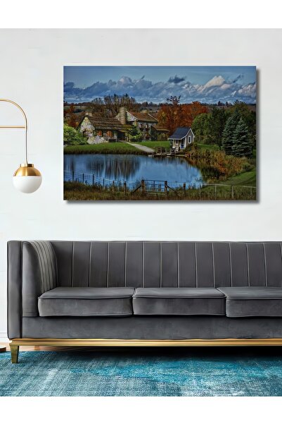 Teona Ahşap Dekoratif Ahşap Tablo Doğa Manzaralı Şık Yatay Duvar Dekorasyon T...