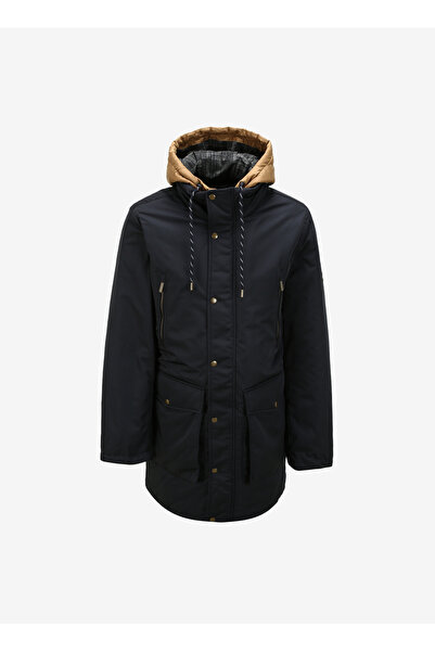 Discovery Expedition Lacivert Erkek Kapüşon Yaka Relaxed Fit Kaban D3WM-KBN3