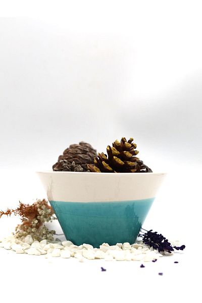 Tardan ROSA Handmade Ceramic BOWL 16 cm TURQUOISE