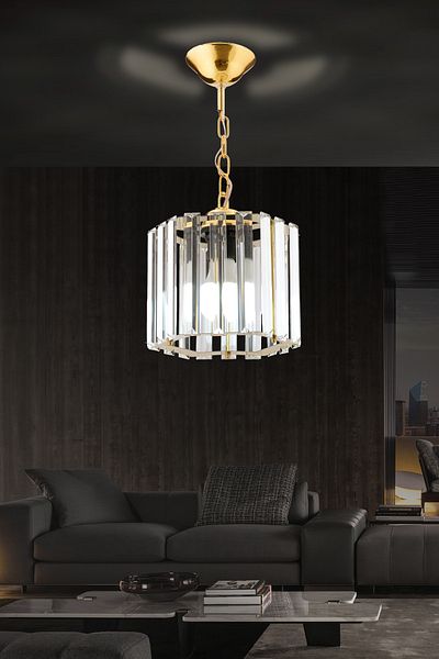 M Mediyamu Aydınlatma Hexagonal Crystal Stone Pendant Lamp Gold Living Room Kitchen Hall Room Chandelier Akg01