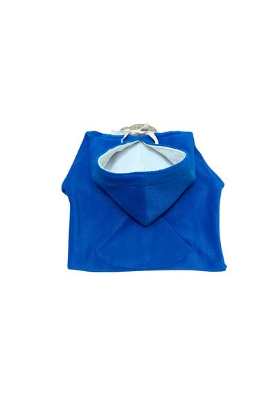 Patte Zone Shark Blue - Cat-Dog Fleece Hoodie Sweatshirt with Kangaroo Pockets