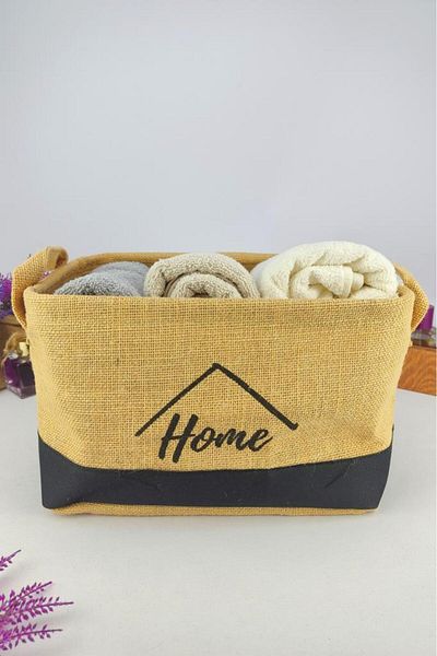 Digithome Black Wicker Midi Organizer - Multi-Purpose Rectangular Basket Cly-J1005 C1-1-121