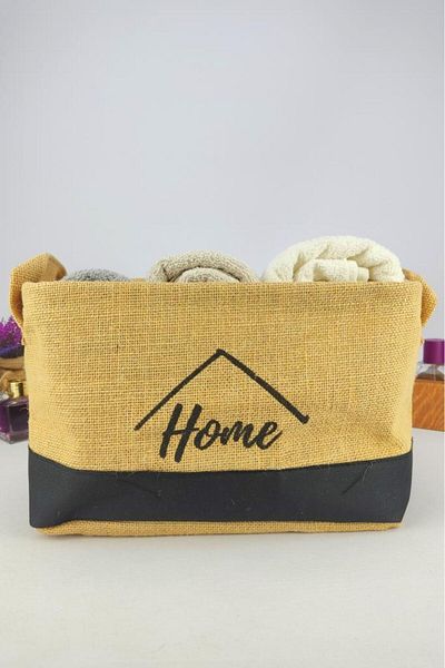 Digithome Black Wicker Midi Organizer - Multi-Purpose Rectangular Basket Cly-J1005 C1-1-121