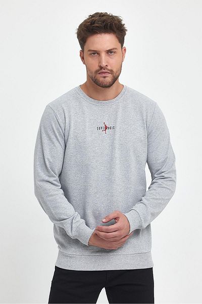 mmetalic Γκρι ανδρικό φούτερ Supermagic Chest Printed Basic