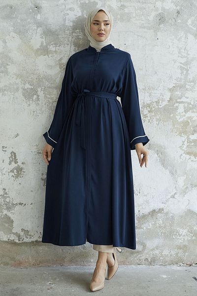 InStyle Salvia Casual Sleeve Piping με σχέδιο Abaya - Navy Blue