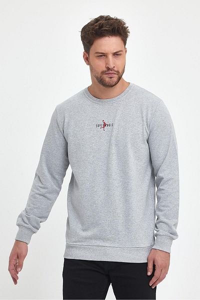 mmetalic Γκρι ανδρικό φούτερ Supermagic Chest Printed Basic