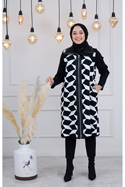 MissWhence قبعة تريكو Miss217 أسود - أبيض