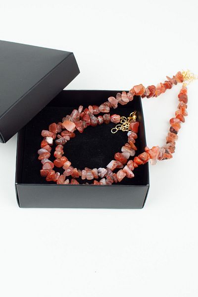Liveyn Design Agate Natural Stone Necklace Bracelet Set