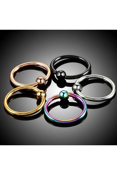 Liva 316l Surgical Steel Bulk (RED COLOR) Full Ring Piercing (CONCH,TRAGUS,HELIX,FLAT,LOBE EARRING)