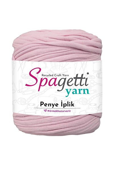 Spagettiyarn Penye İp Açık Pembe El Örgü İpliği