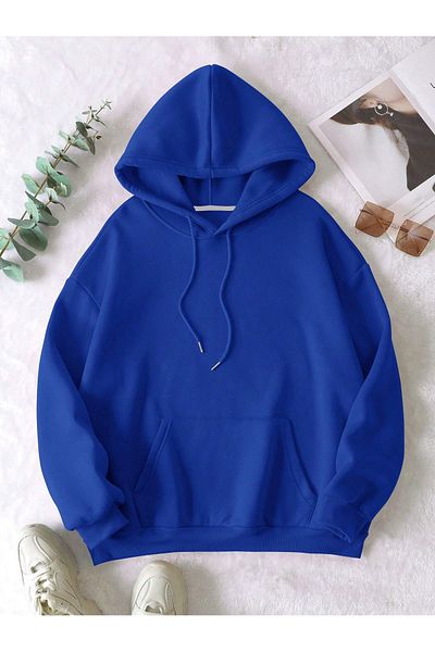 Revasser Unisex Men's/Women's JUSTDOIT Colorful Custom Printed Oversize Hooded Sweatshirt