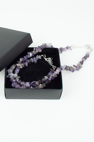Liveyn Design Amethyst Natural Stone Necklace Bracelet Set