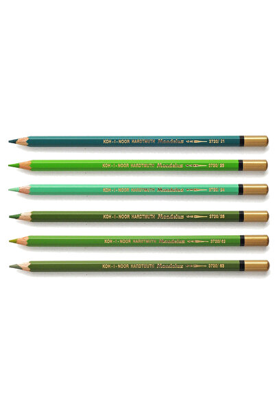 Anka Art مجموعة أقلام رصاص باللون الأخضر من Koh-i Noor Mondeluz مكونة من 6 قطع