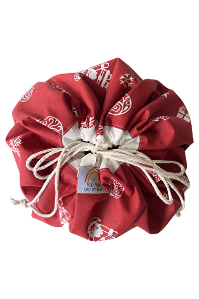 TAKI BY EKİN Многофункционална, водоустойчива, с подплата, коледна елха, Дядо Коледа, чанта за грим с шнур