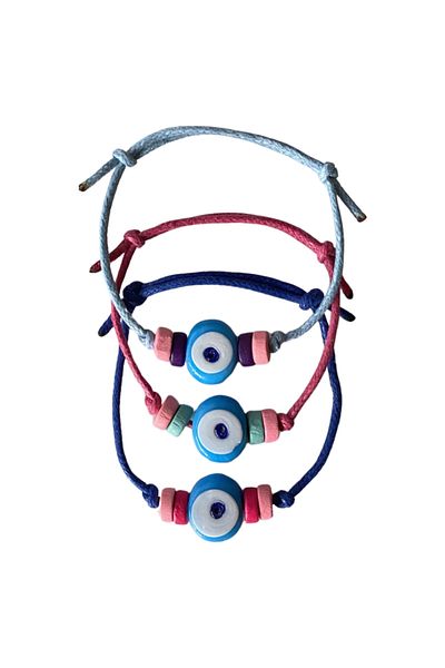 TAKI BY EKİN GLASS EVIL EYE BEADED, 3-PIECE ADULT, GIFT BRACELET