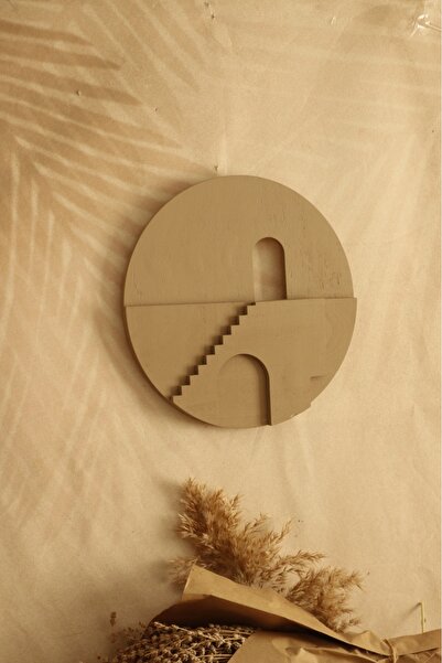 Hoyatap Bej Renk El Boyama Dekoratif Katmanlı Modern Minimal Tablo