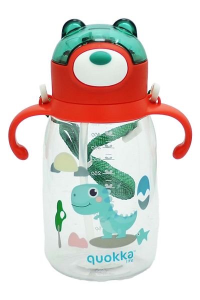 Quokka 550ml Tritan Flask with Straw and Hanger Red Green