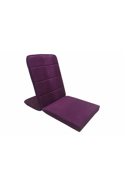 REMEGE Purple Quilted Supported Floor Cushion