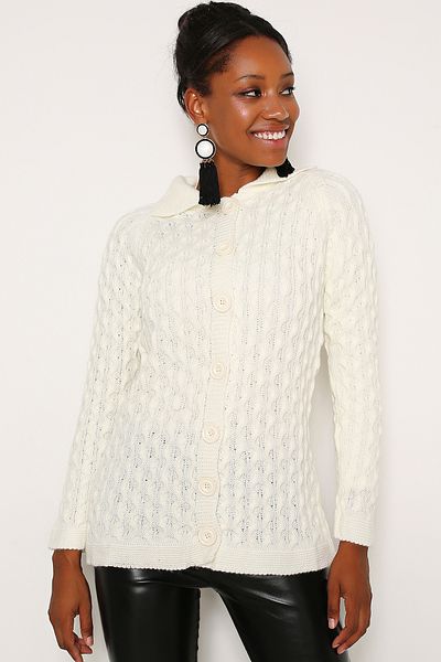 AVORWE Hair Braided Shirt Collar Buttoned Jacket Cardigan