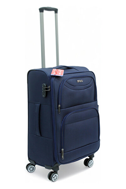 ES POLO TRIP Lacivert Kabin (KÜÇÜK) Orta Ve Büyük Boy 3'lü Carry-on Lüks Kumaş Valiz Seti