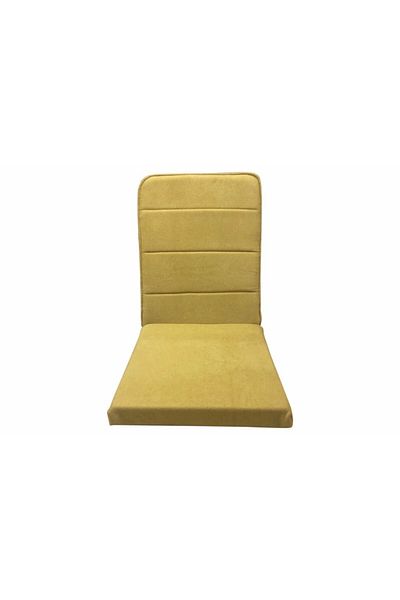 REMEGE Yellow Quilted Supported Floor Cushion