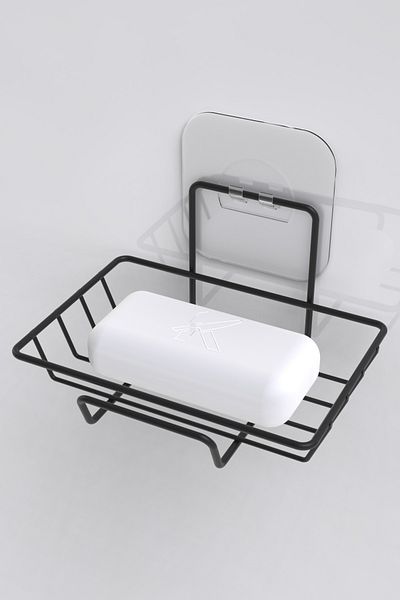 KARTEYA 3-Piece Bathroom Set Adhesive Stainless Bathroom Soap Dish WC Paper Holder Towel Holder Bathroom Organizer Set