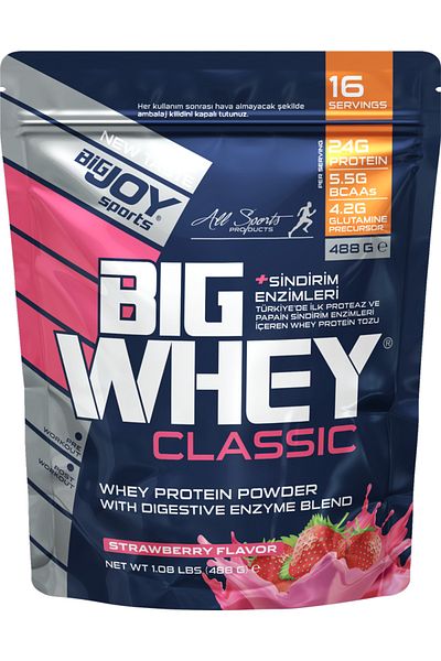 Bigjoy Sports Bigwhey Classic Strawberry Doypack 488g 16 Service
