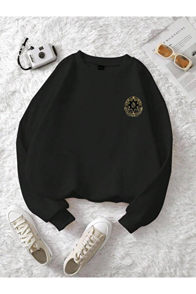 Sebesta Fashion Sebesta Fashion Printed 2 Thread Shardon Unisex Crew Neck Ove...