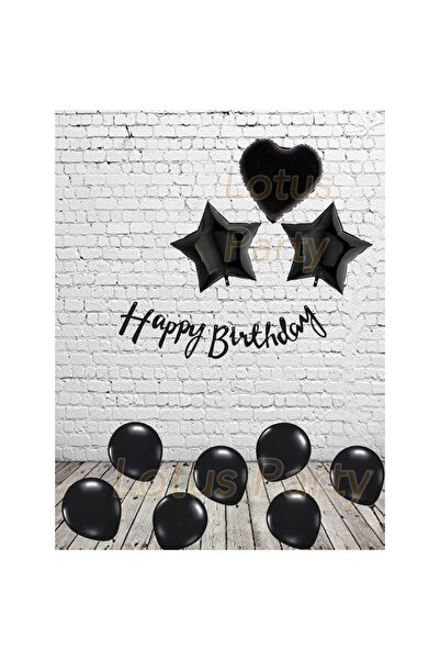 LOTUS PARTY Σετ για πάρτι γενεθλίων σε μαύρο χρώμα - Μαύρη καρδιά και αστέρι ...