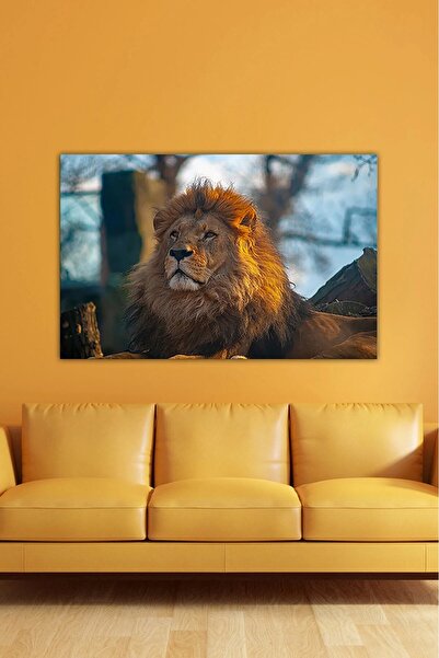 Generic Brand Digital Printed Animal Motif Lion Themed Modern Canvas Painting...
