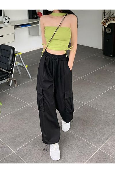 Toum Streetbeat Wear Black Tactical Parachute Fabric Pants