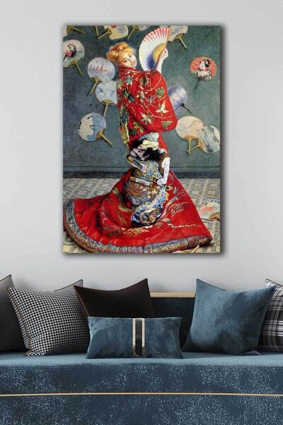 Şehzat Design Camille Monet Japon Kostümüyle - Claude Monet Ünlü Ressamlar Kanvas Tablo