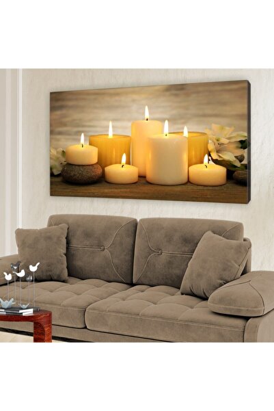 Şehzat Design Sarı Mum Tablo 60x120cm