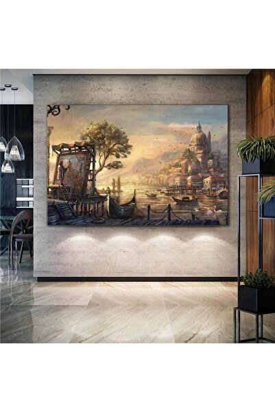 Şehzat Design Modern Şehir Hayatı Yağlı Boya Efektli Şehir Resmi Çizen Ressam...