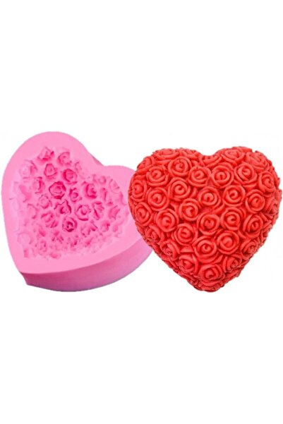 Tiny Roses Heart Silicone,wax,scented Stone Mold