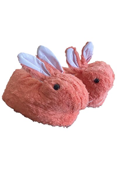 VASKONİ Panduf Unisex Tavşan Figürlü Kışlık Rahat Peluş Ev Terliği